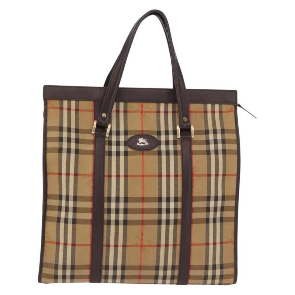 Burberry Nova Check Canvas Tote Beige